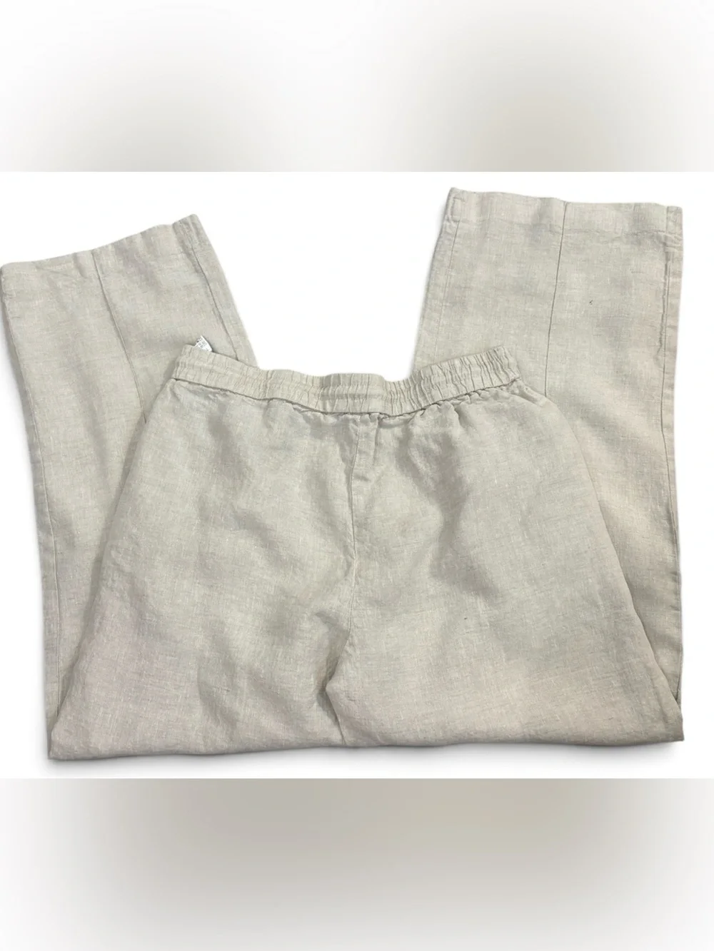 Zara Natural Linen Wide Leg Pants Size Large
